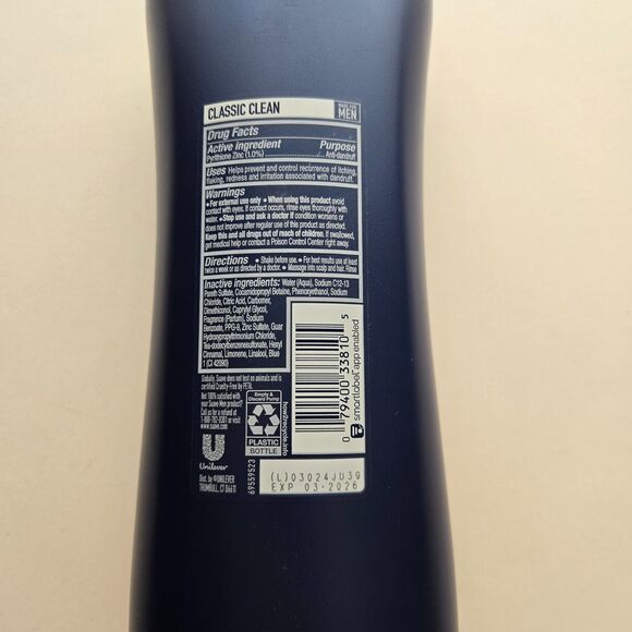 Suave Men 2-in-1 Anti Dandruff Shampoo 28 Fl Oz Bamboo Fresh Water Scalp Care - Picture 2 of 4